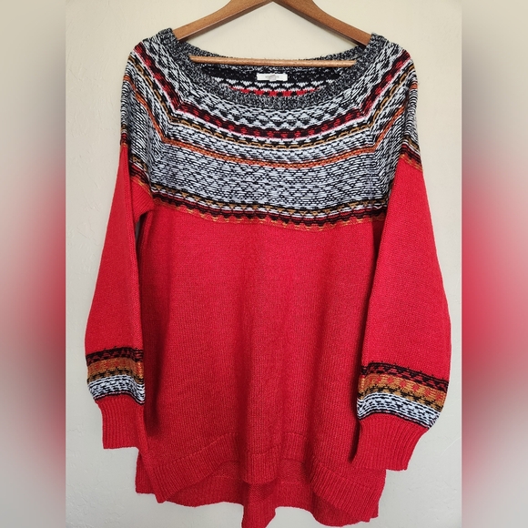 Maurices Red Fair Isle Sweater - Picture 1 of 5